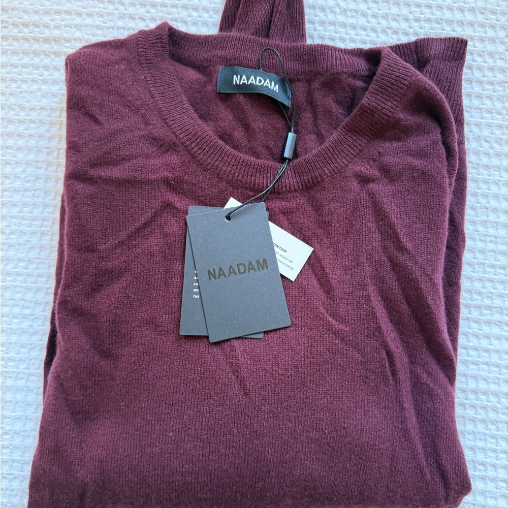 NAADAM Men's Deep Red Crewneck Sweater - Picture 4 of 4